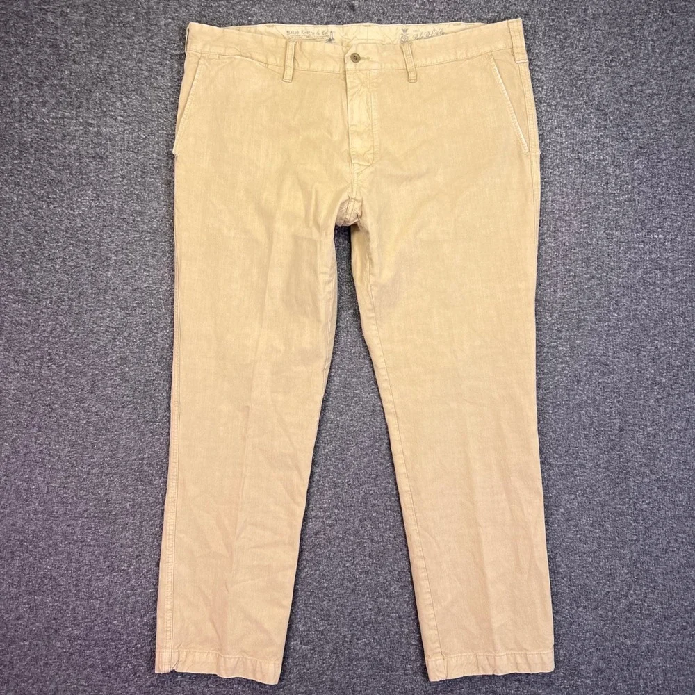 Polo Ralph Lauren Chinos Mens 40x28 Tan Slim GI Fit Casual Cotton Twill Pants